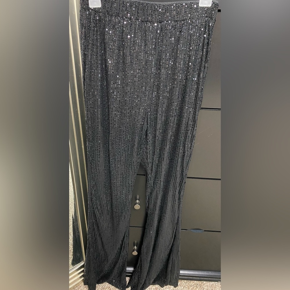 Shein size medium sequin wide leg flowy pants